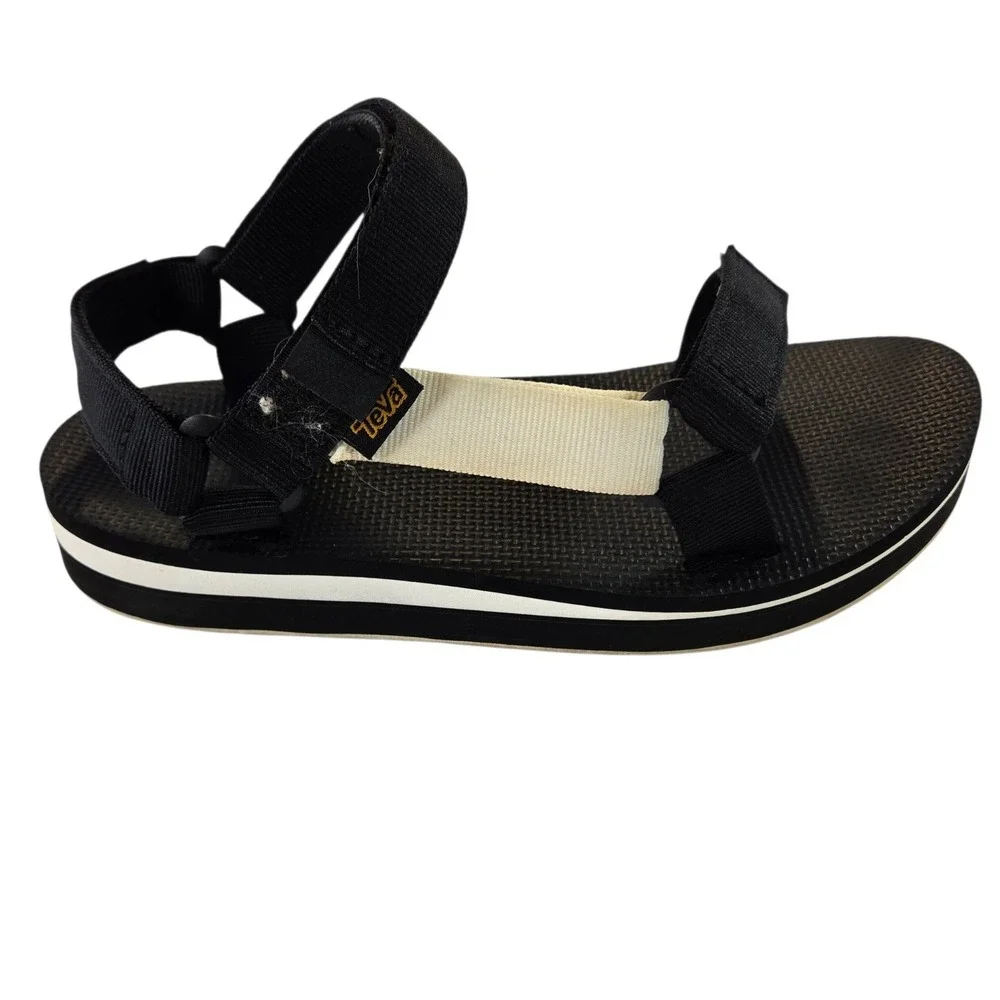 Teva Midform Universal Black White Platform Sandals 1090969 Womens 8